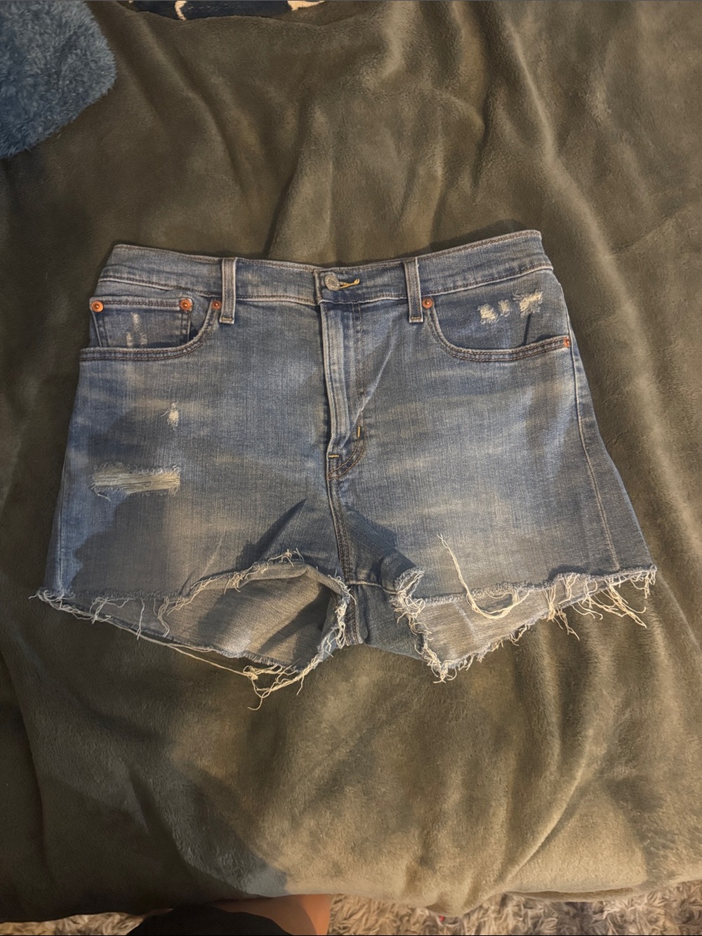 Levi’s Women’s Distressed Denim Cutoff Shorts - Blue